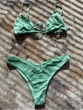 WeWoreWhat Mint Green Triangle Bikini Set